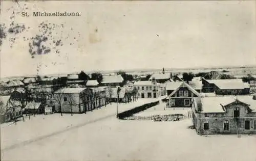 Ak Sankt Michaelisdonn in Dithmarschen, Teilansicht, Winter