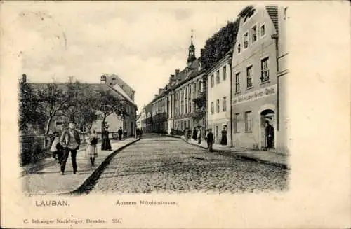 Ak Lubań Lauban Schlesien, Äußere Nikolaistraße