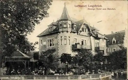 Ak Dresden Langebrück, Hennigs Hotel zum Bahnhof