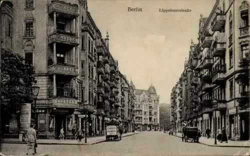 Ak Berlin Prenzlauer Berg, Lippehner Straße, Käthe Niederkirchner Straße, Geschäfte, Litfaßsäule