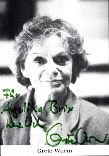 Ak Schauspielerin Grete Wurm, Portrait, Autogramm