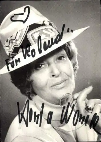 Ak Schauspielerin Hertha Worell, Portrait, Autogramm, Hut