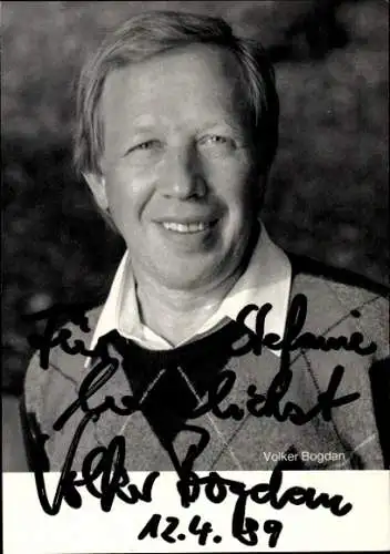 Ak Schauspieler Volker Bogdan, Portrait, Autogramm