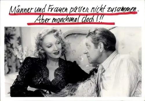 Ak Schauspielerin Marlene Dietrich, Schauspieler Jean Gabin, Film Martin Roumagnac