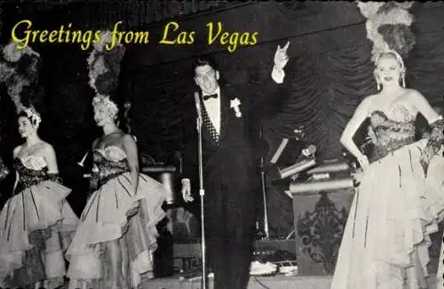 Ak Schauspieler Ronald Reagan, Bühnenszene in Las Vegas 1954