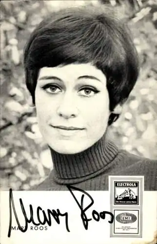 Ak Schauspielerin und Sängerin Mary Roos, Portrait, Autogramm