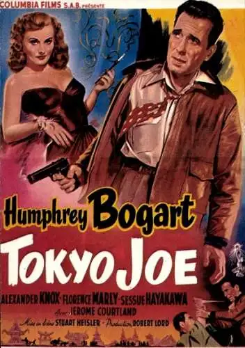 Ak Schauspieler Humphrey Bogart, Schauspielerin, Filmplakat Tokyo Joe