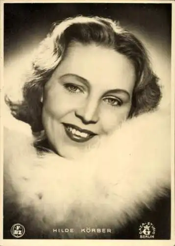 Ak Schauspielerin Hilde Körber, Portrait, Pelzschal, FBZ Verlag