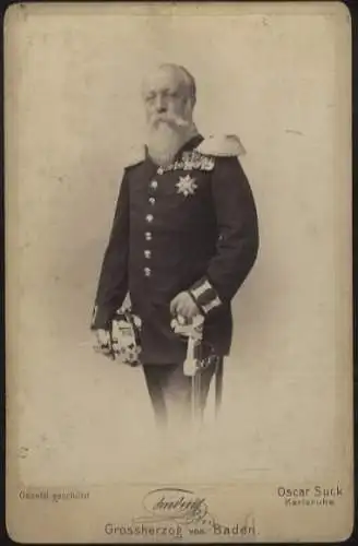 Cabinet Foto Portrait Großherzog Friedrich I. von Baden