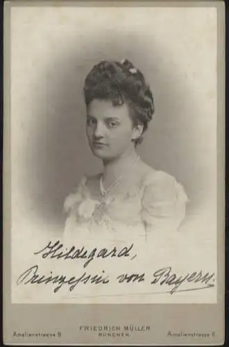 Cabinet Foto PortraitPrinzessin Hildegard von Bayern