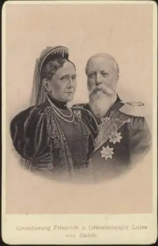 Cabinet Foto Portrait Großherzog Friedrich und Großherzogin Luise von Baden