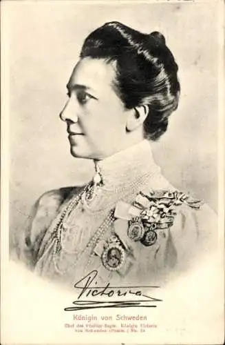 Ak Königin Viktoria von Schweden, Portrait