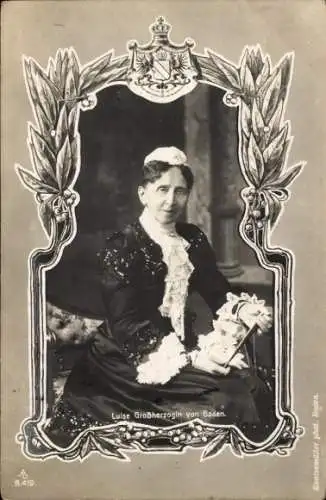 Passepartout Ak Großherzogin Luise von Baden, Portrait