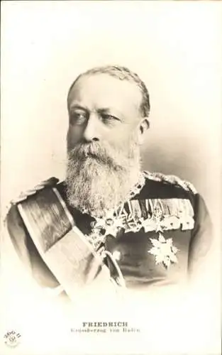 Ak Großherzog Friedrich I. von Baden, Portrait in Uniform