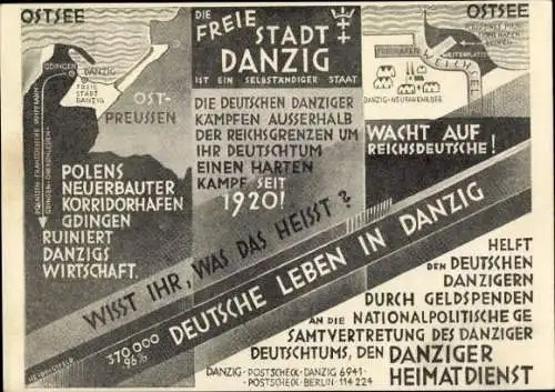 Künstler Ak Heidingsfeld, Fritz, Gdańsk Danzig, Kampf um Recht u. Leben, Danziger Heimatdienst