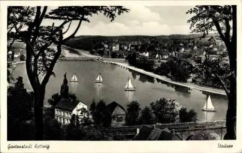 Ak Kettwig Essen im Ruhrgebiet, Stausee, Segelboote