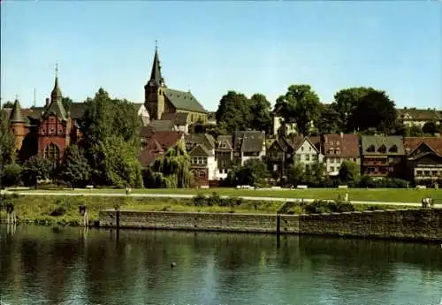 Ak Kettwig Essen im Ruhrgebiet, Teilansicht, Kirche