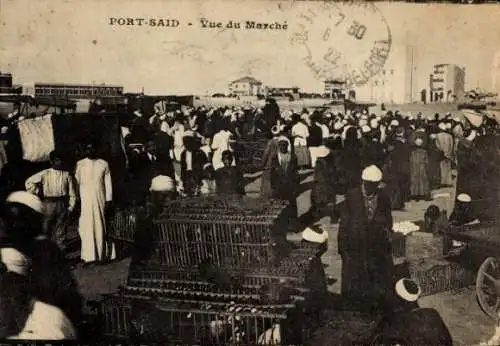 Ak Port Said Ägypten, Blick auf den Markt, Ansicht vom Markt