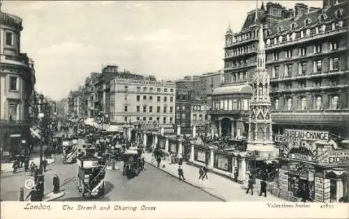 AK London City England, The Strand und Charing Cross