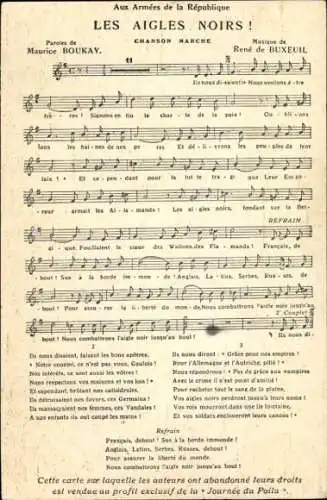 Lied Ak Die schwarzen Adler, Maurice Boukay, Rene de Buxeuil