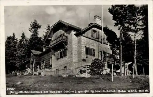 Ak Hohe Wand Niederösterreich, Herrgottschnitzerhaus am Wandeck