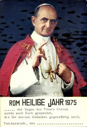 Ak Papst Paul VI., Portrait