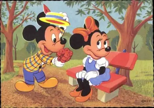 Ak Walt Disney, Micky Maus, Minnie Maus