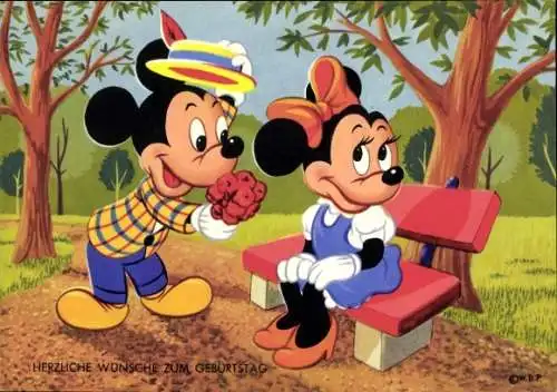 Ak Walt Disney, Micky Maus, Minnie Maus