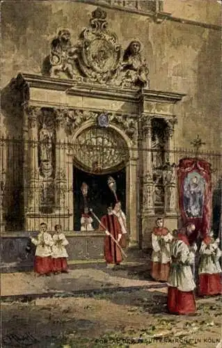 Ak Köln am Rhein, Jesuitenkirche, Portal