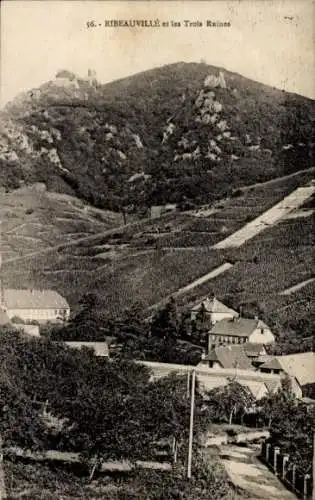 Ak Ribeauvillé Rappoltsweiler Alsace Haut Rhin, Ruinen von Trois