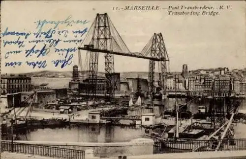 Ak Marseille Bouches du Rhône, Pont Transbordeur