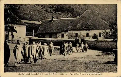 Ak Grande Chartreuse Isère, Les Chartreux en promenade