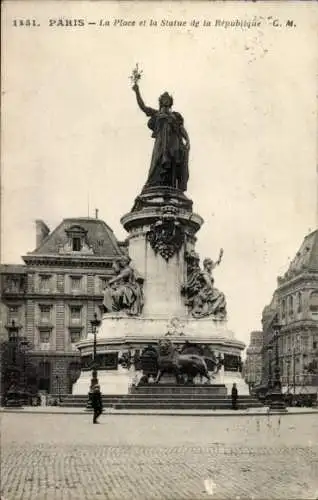 Ak Paris III, Place de la République, Statue de la Republique