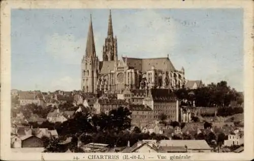 Ak Chartres Eure et Loir, Gesamtansicht, Kirche
