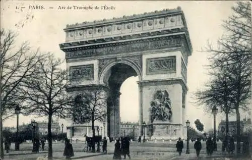 Ak Paris VIII, Triumphbogen, Arc de Triomphe de l'Etoile