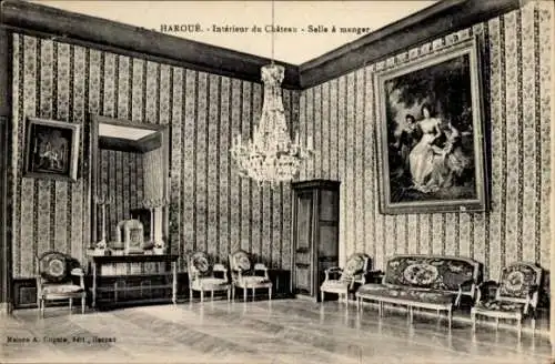 Ak Haroue Meurthe et Moselle, Schloss, Innenansicht, Speisesaal