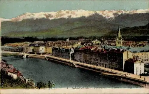 Ak Grenoble Isère, Panorama, Isere, Alpen