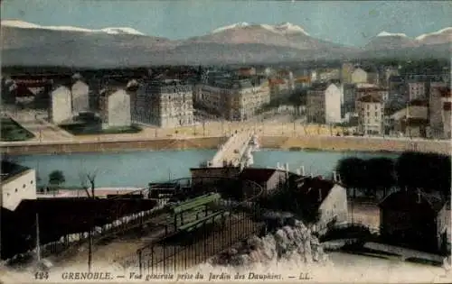 Ak Grenoble Isère, Vue generale prise du Jardin des Dauphins