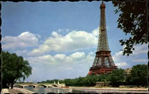 Ak Paris VII, La Tour Eiffel, Eiffelturm, Seine