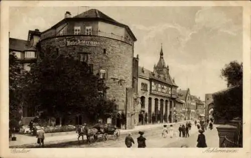 Ak Goslar am Harz, Achtermann, Hotel, Pferdekutsche