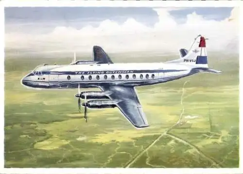 Ak Niederländisches Passagierflugzeug, The Flying Dutchmann, PH-VIJ, Vickers Viscount