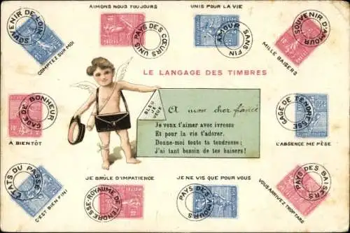 Briefmarken Ak Briefmarkensprache