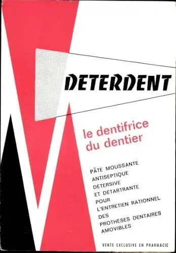 Ak Deterdent, le dentifrice du dentier, Reklame, laboratoires dentoria, Courbevoie