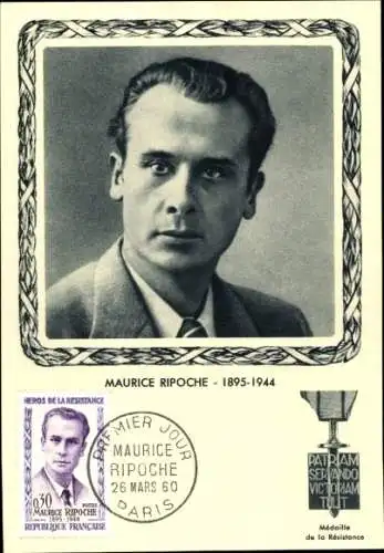 Maximum Ak Maurice Ripoche, résistant, Medaille de la Resistance