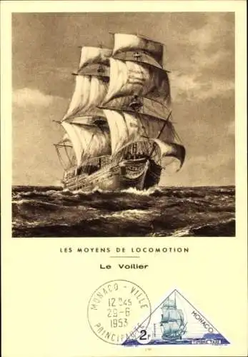 Maximum Ak Monaco, Les Moyens de Locomotion, le Voilier