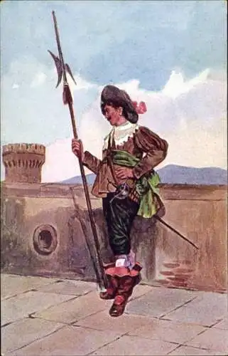 Ak Wächter auf einer Mauer, Reklame, Chicoree, Casiez-Bourgeois, Cambrai