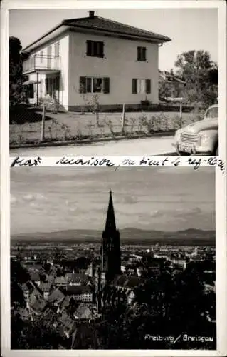 Ak Freiburg im Breisgau, Teilansicht mit Dom, Haus