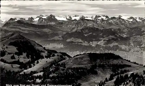 Ak Weggis Kt Luzern Schweiz, Blick vom Rigi mit Urner- und Unterwaldneralpen