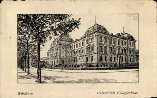 Ak Würzburg am Main Unterfranken, Universitäts-Collegienhaus
