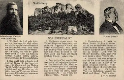 Ak Bad Staffelstein am Main Oberfranken, Staffelberg, Wanderfahrt, Einsiedler Valentin